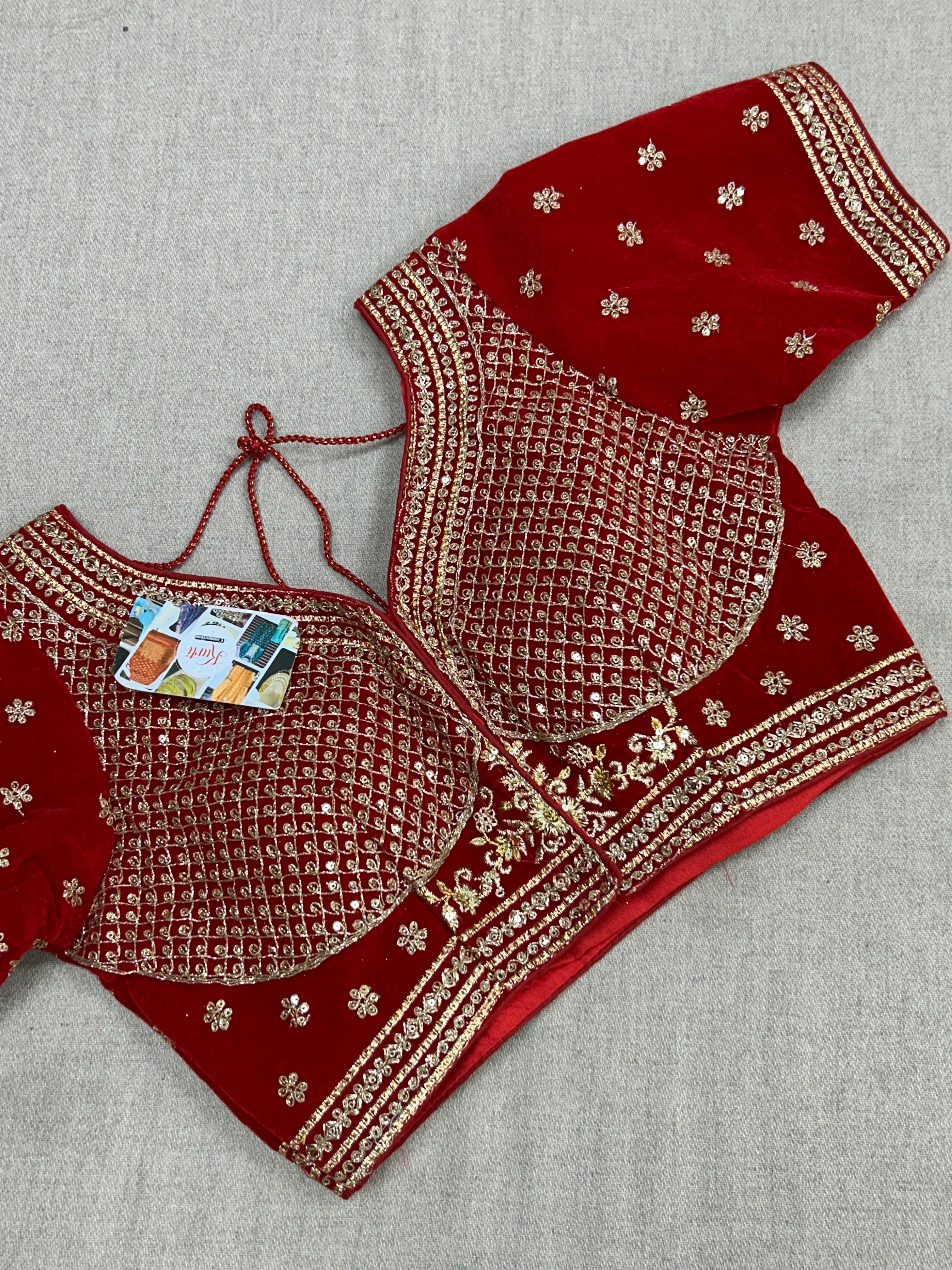Velvet Blouse : red by Kurti Connection USA