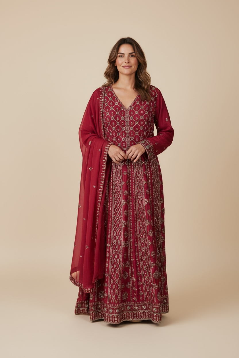 Designer long gown / Indo western by Kurti Connection USA