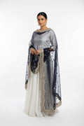 Navy blue party wear dupatta by Kurti Connection USA