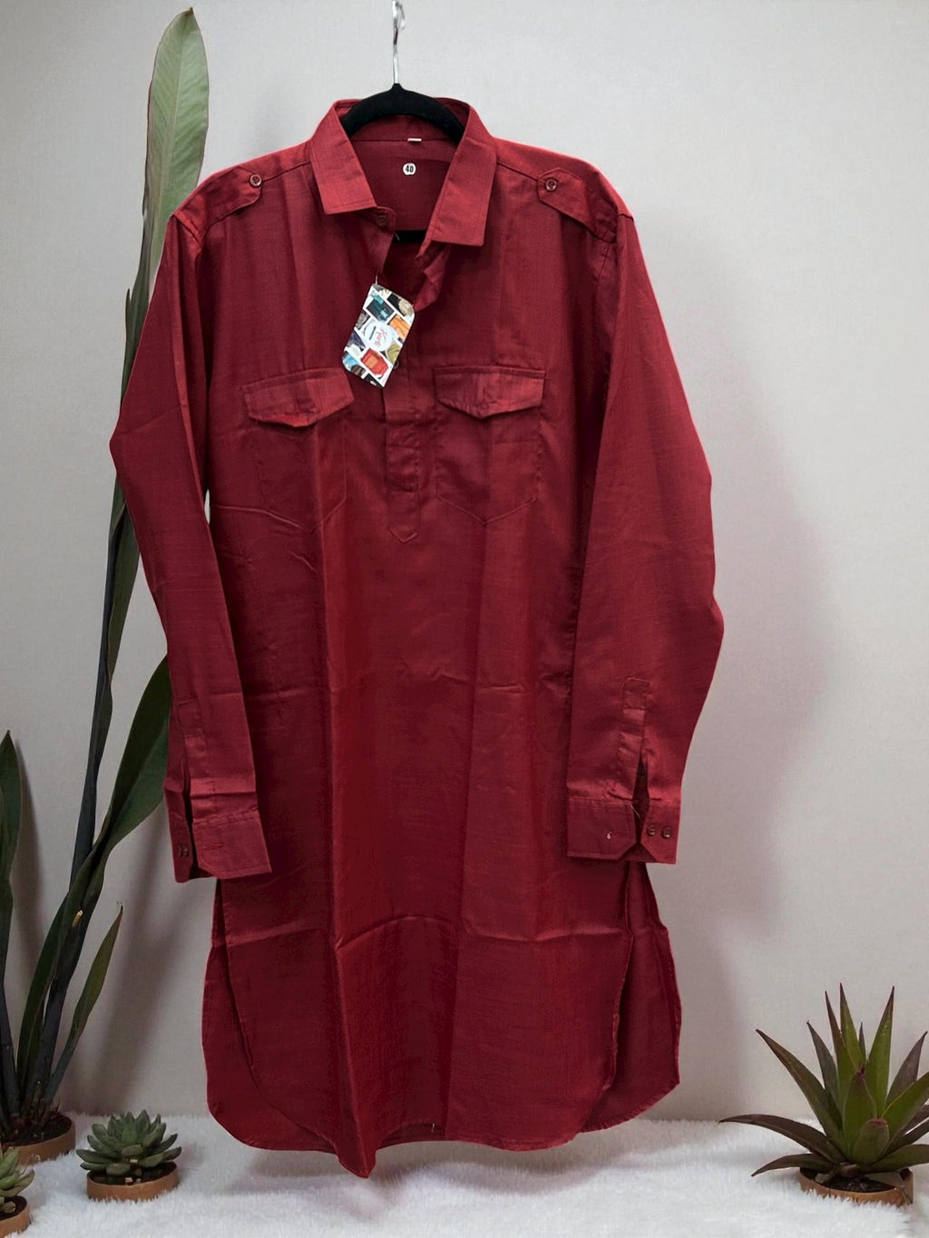 Cotton Kurta : collar pattern by Kurti Connection USA