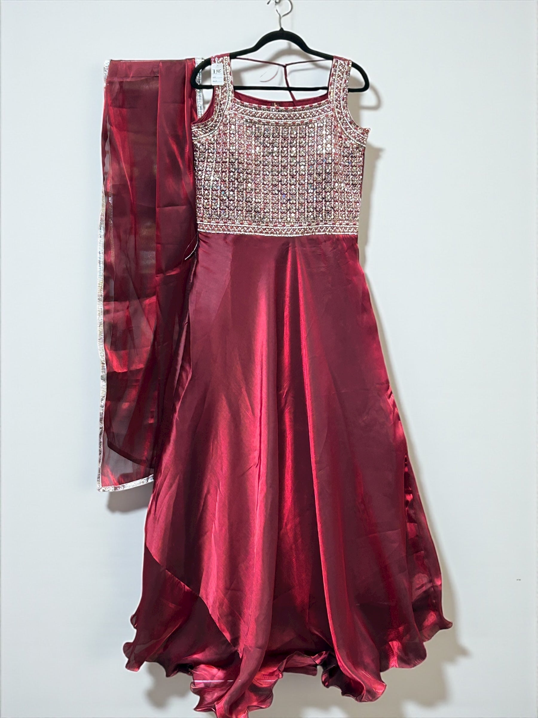 Tissue silk dress with dupatta by Kurti Connection USA