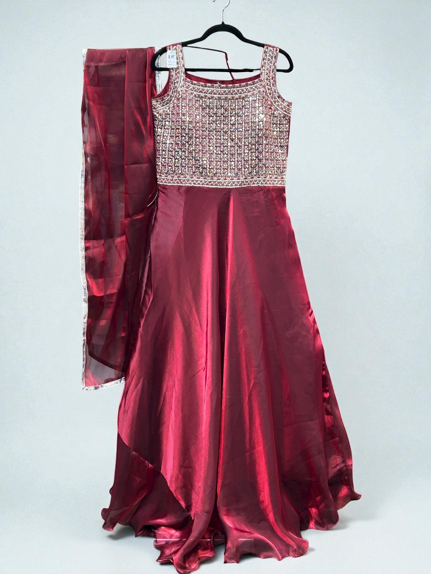Tissue silk dress with dupatta by Kurti Connection USA