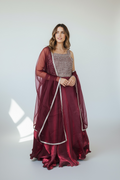 Tissue silk dress with dupatta by Kurti Connection USA