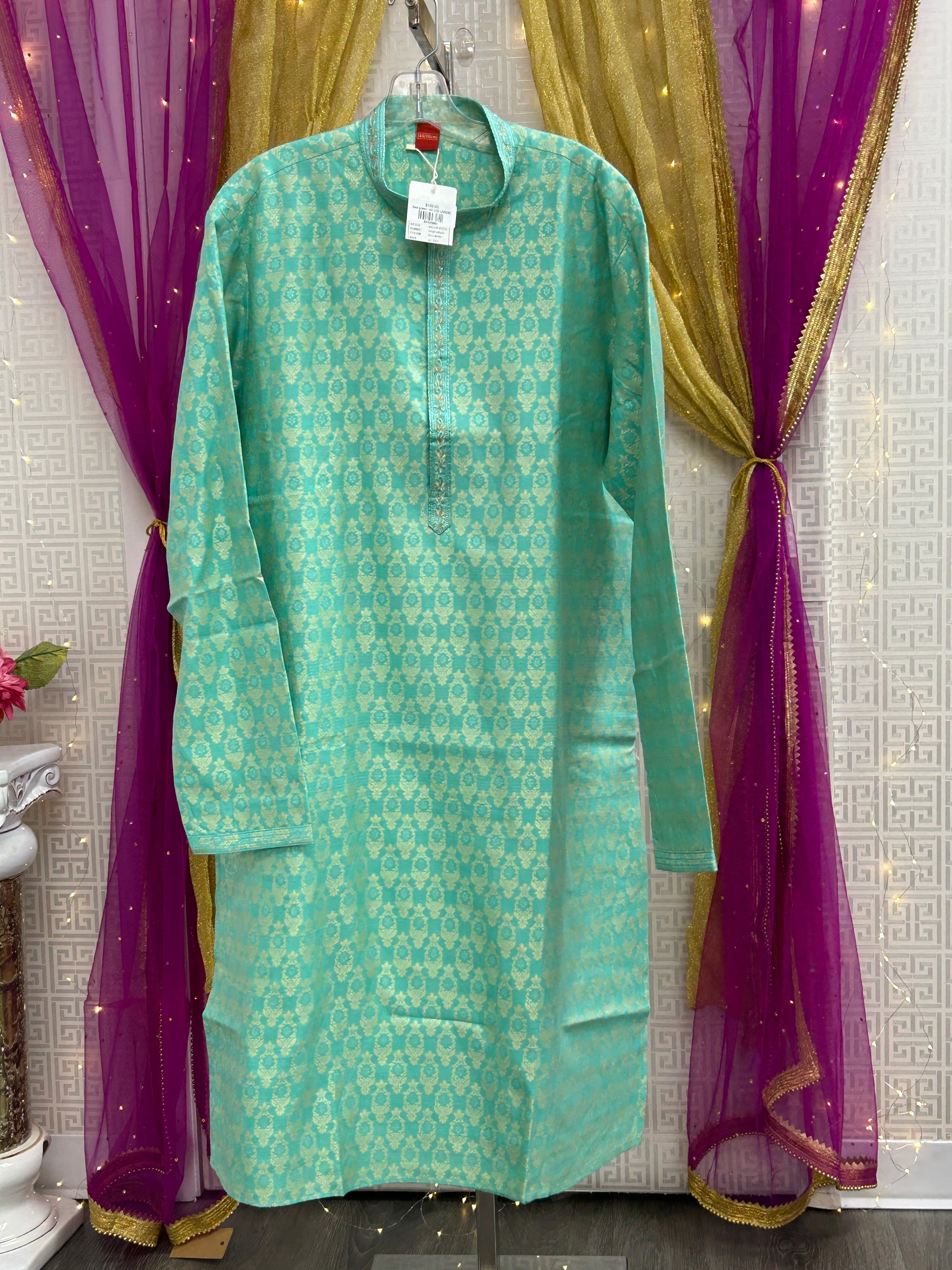 Men’s kurta pajama set : Jaquard cotton by Kurti Connection USA