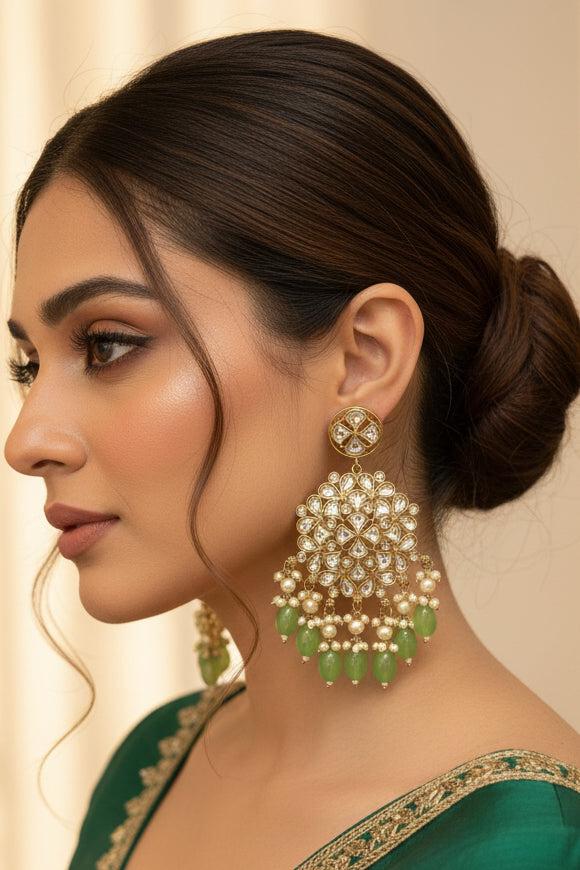 Kundan earrings by Kurti Connection USA