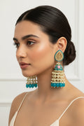 Teal blue long jhumki by Kurti Connection USA