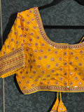 Yellow embroidered blouse / front hook blouse by Kurti Connection USA