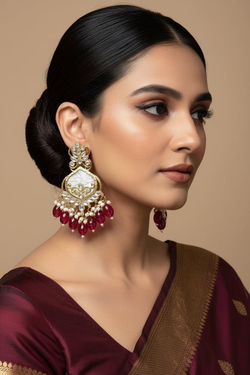 Mother of Pearl earrings by Kurti Connection USA