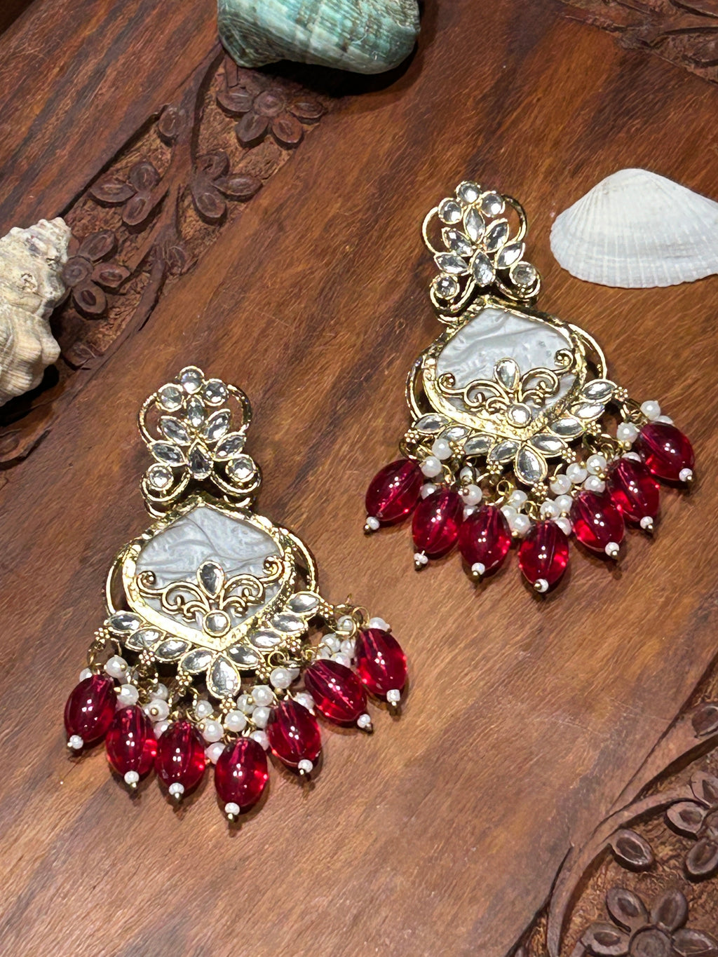 Mother of Pearl earrings by Kurti Connection USA