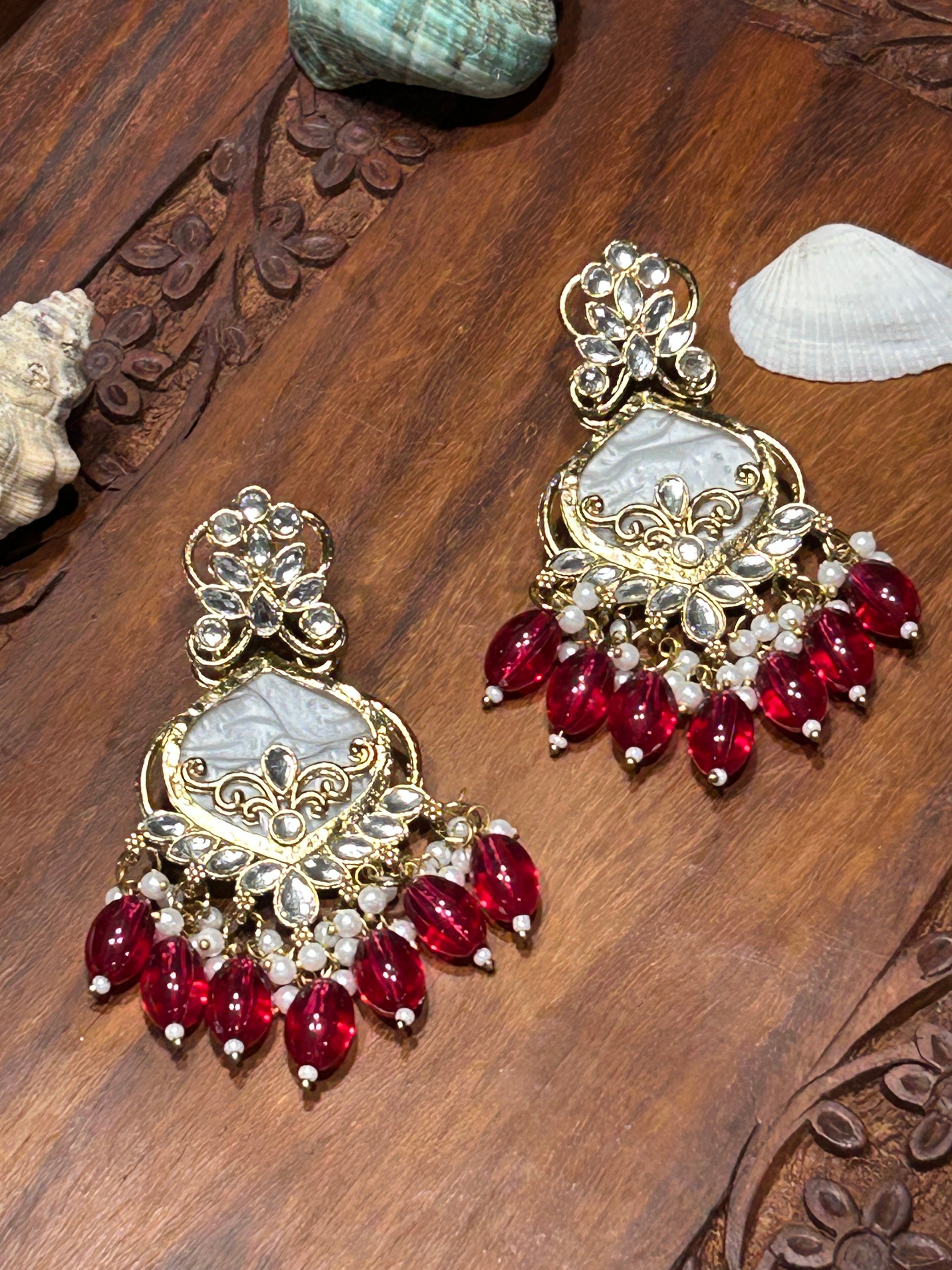 Mother of Pearl earrings by Kurti Connection USA