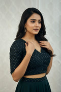 Black cotton blouse by Kurti Connection USA