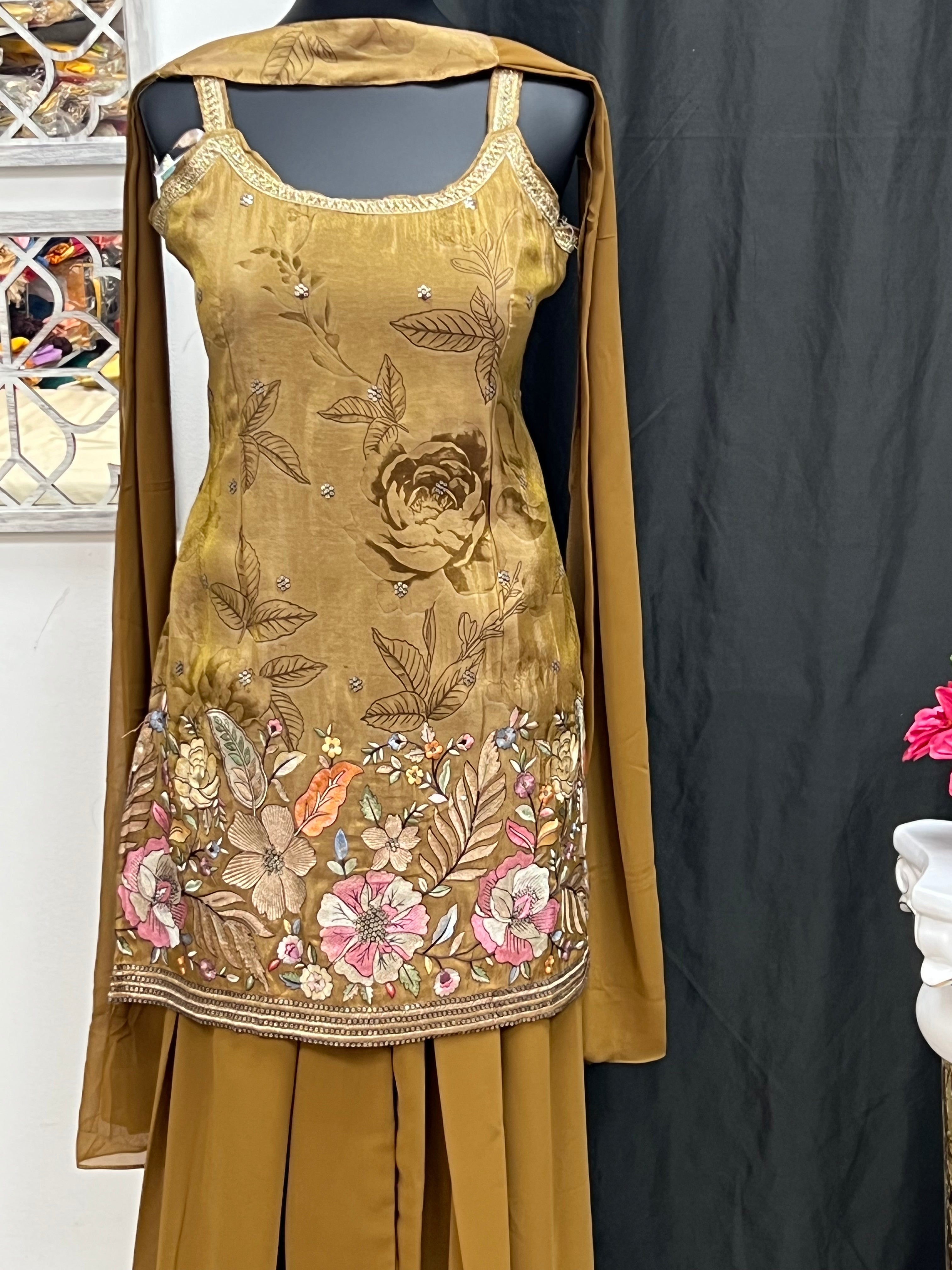 Sharara suit/ tissue silk by Kurti Connection USA