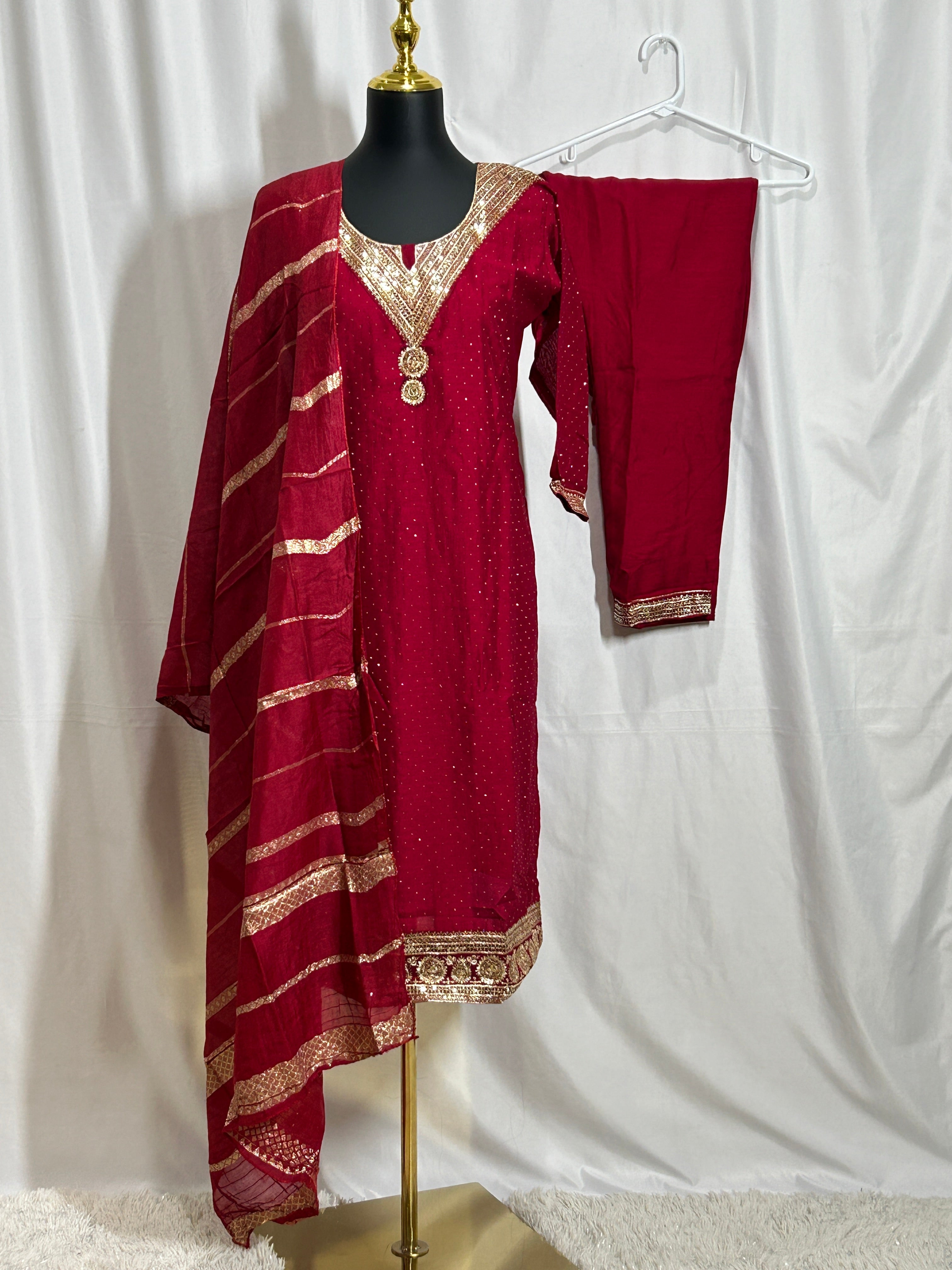 Silk party wear suit by Kurti Connection USA