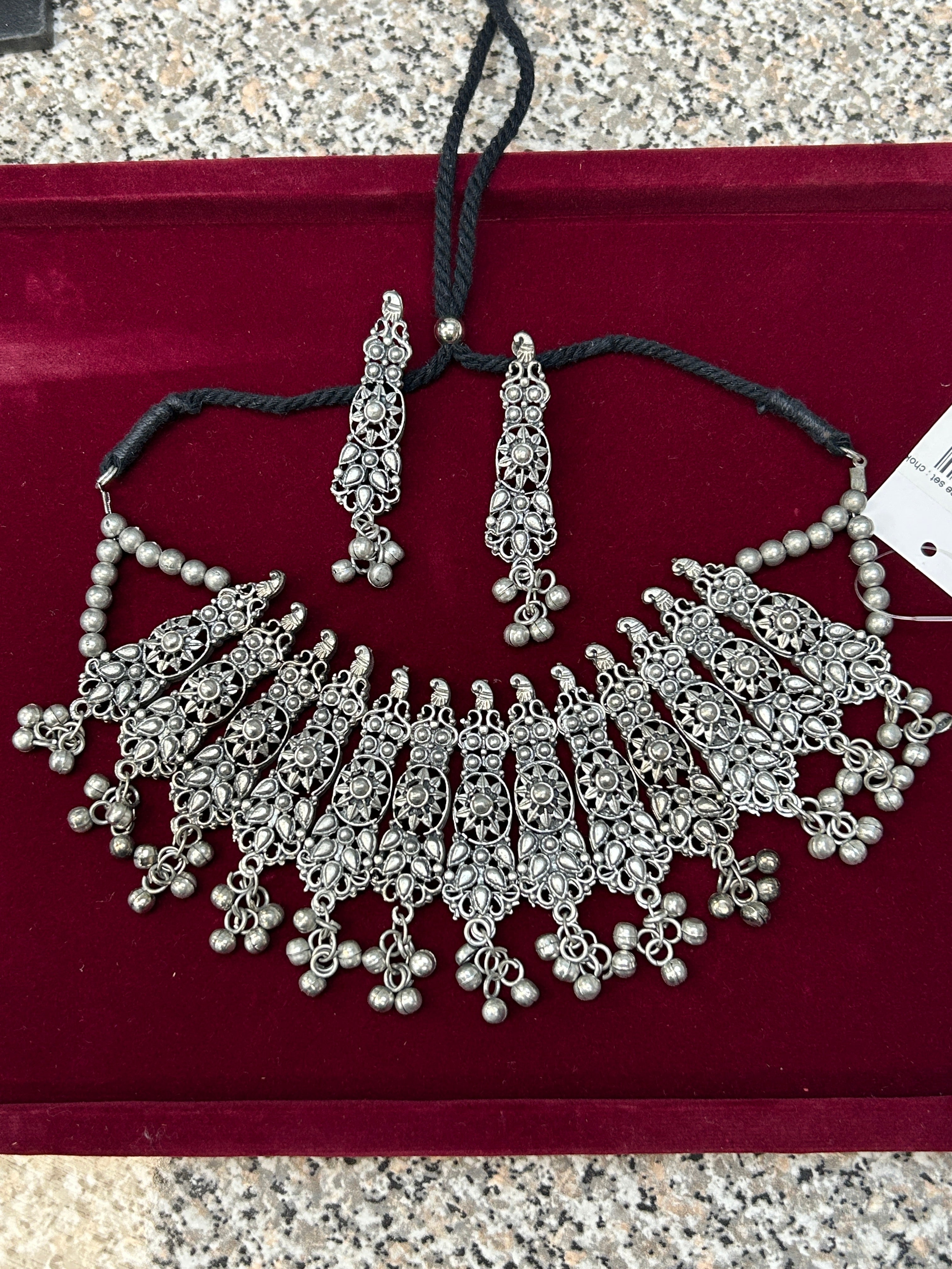 Oxidized necklace set by Kurti Connection USA
