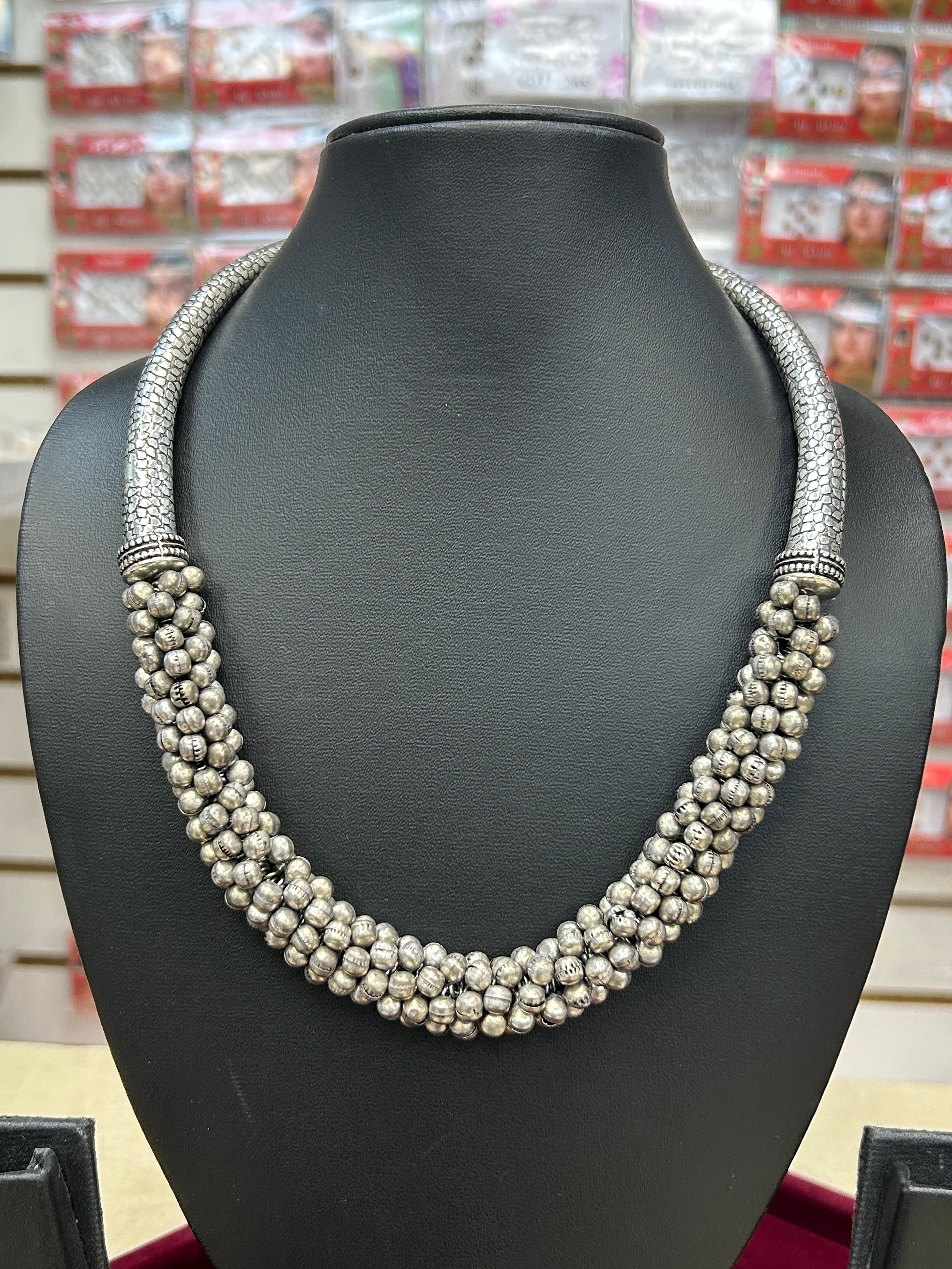 Oxidized hasuli necklace by Kurti Connection USA