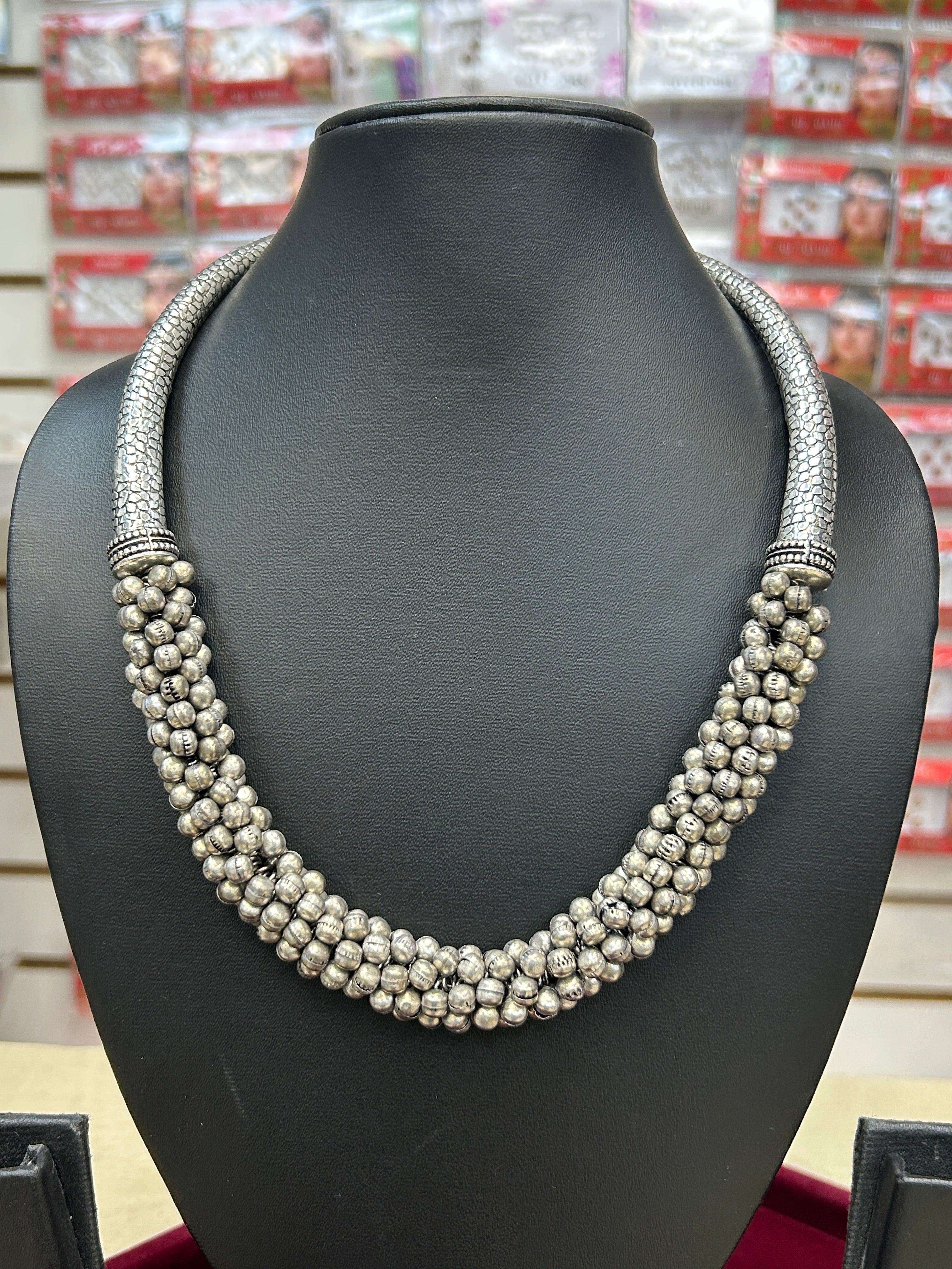 Oxidized hasuli necklace by Kurti Connection USA