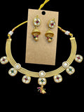 One gram gold polished necklace set by Kurti Connection USA