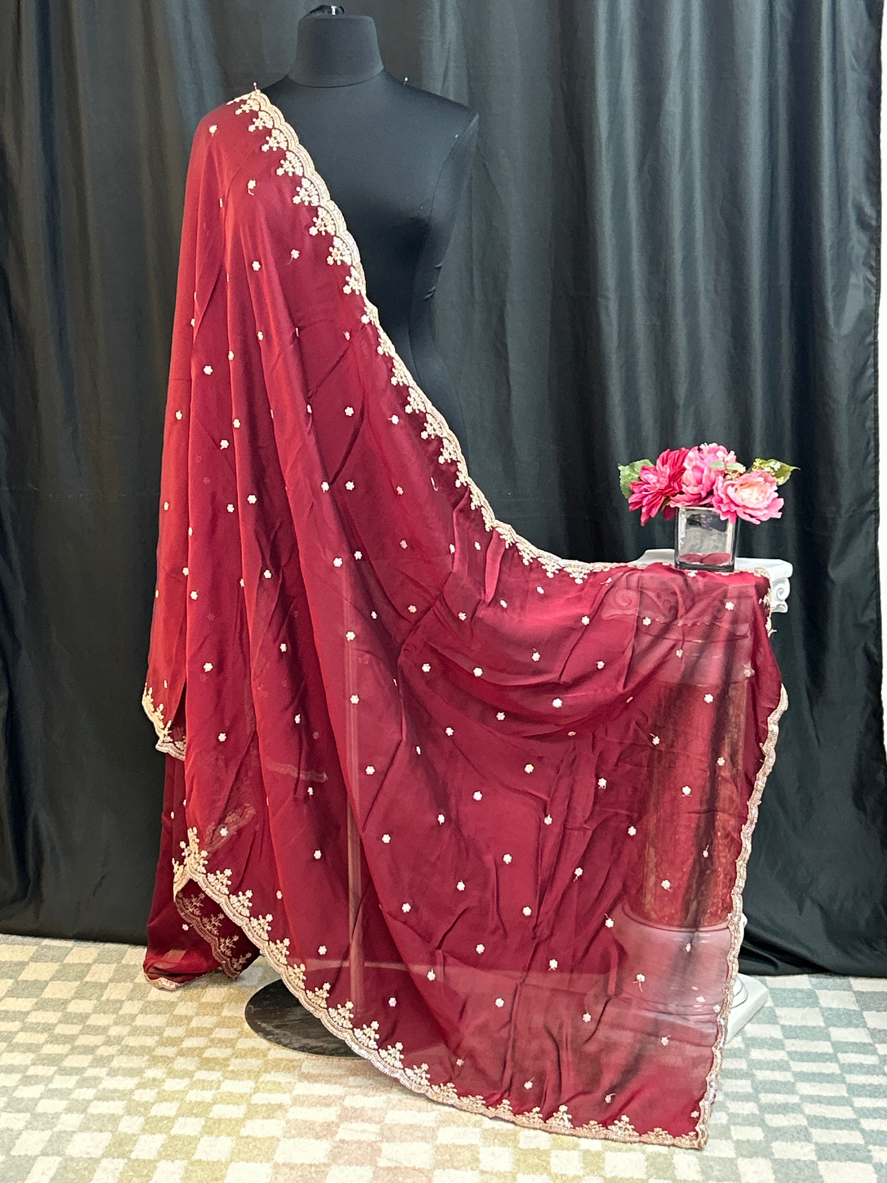 Jardoji work dupatta by Kurti Connection USA
