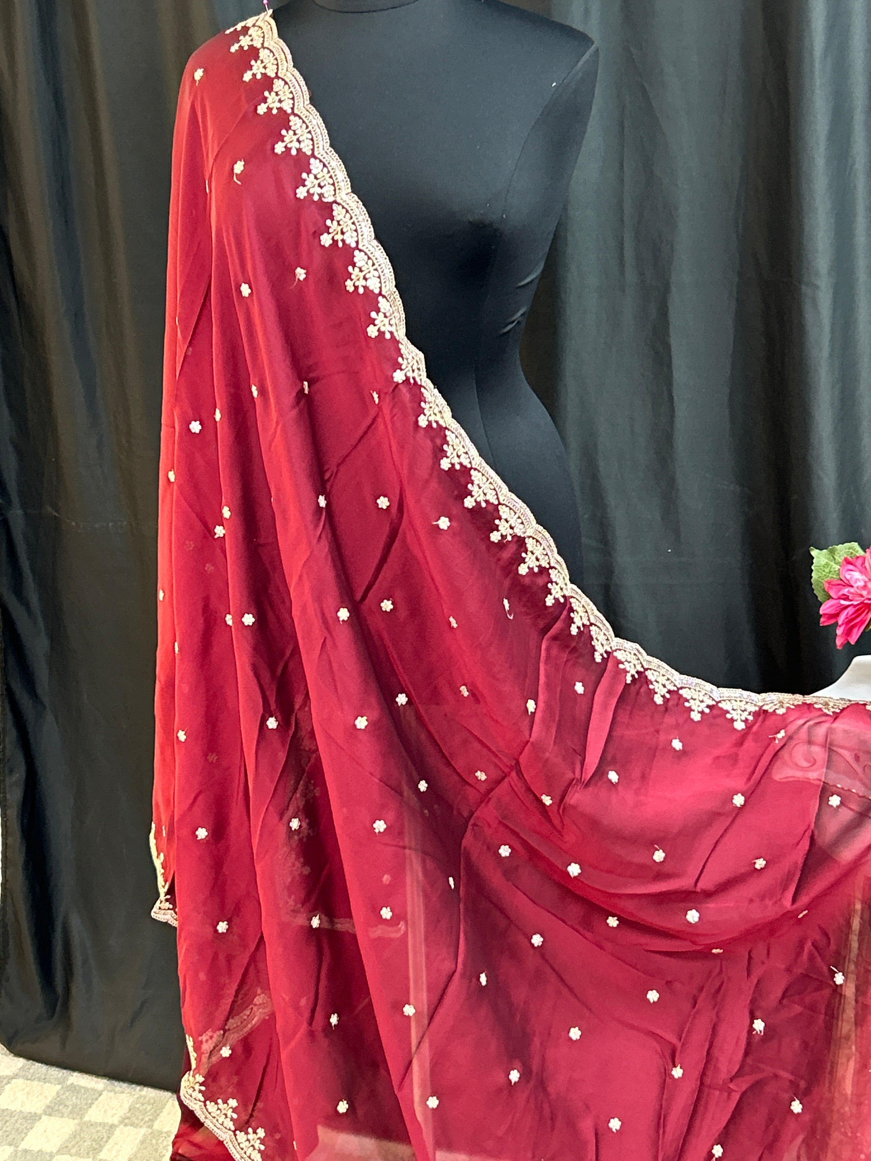 Jardoji work dupatta by Kurti Connection USA