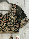 Hand embroidered blouse | tissue silk blouse with all over hand embroidery by Kurti Connection USA
