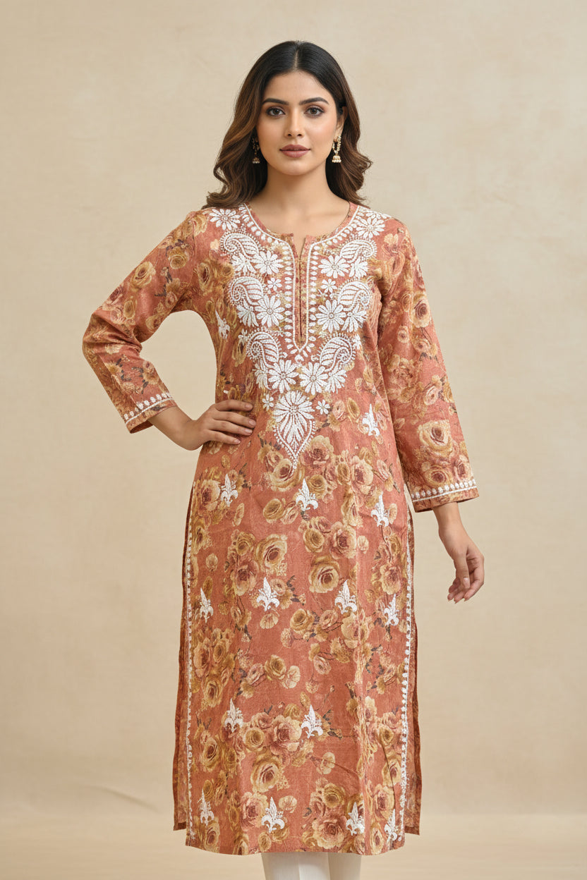 Chikankari cotton Kurti by Kurti Connection USA