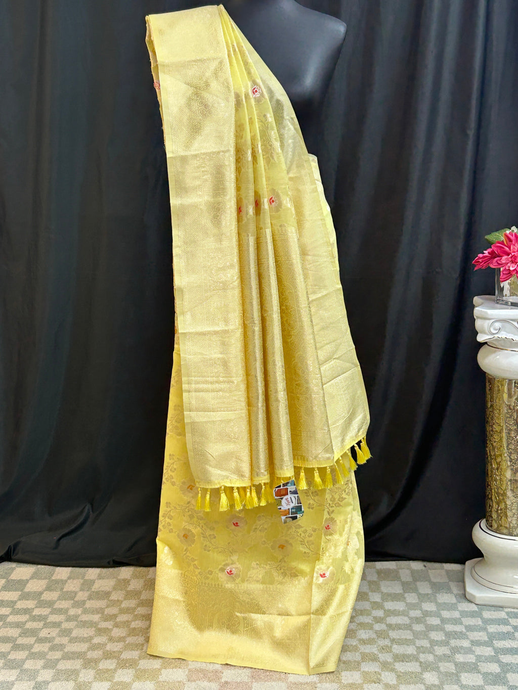 Linen cotton saree by Kurti Connection USA