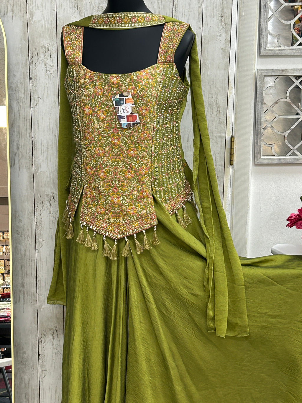 Sharara suit : chiffon silk sharara set by Kurti Connection USA