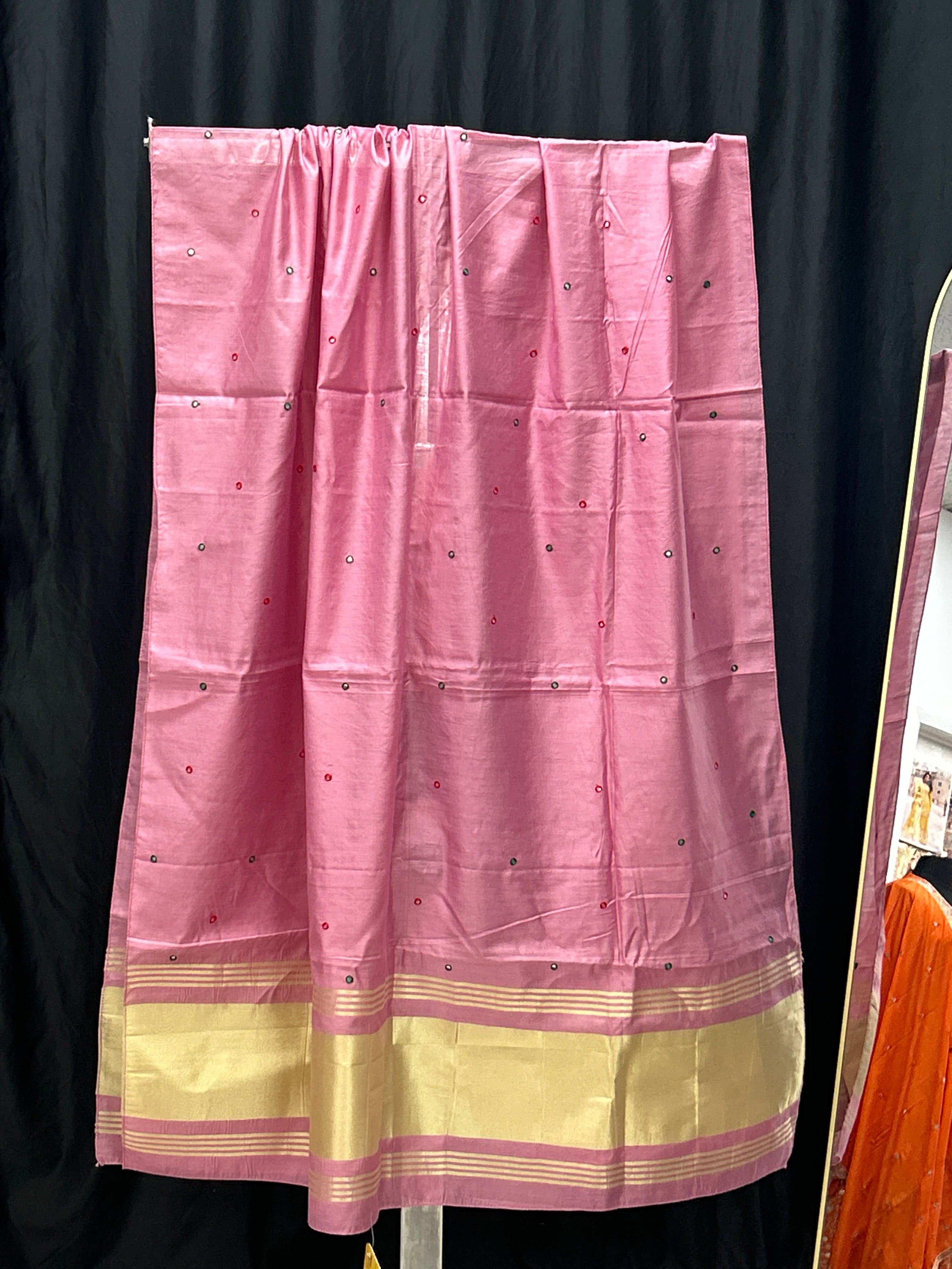 Gajji silk dupatta with light mirror work by Kurti Connection USA