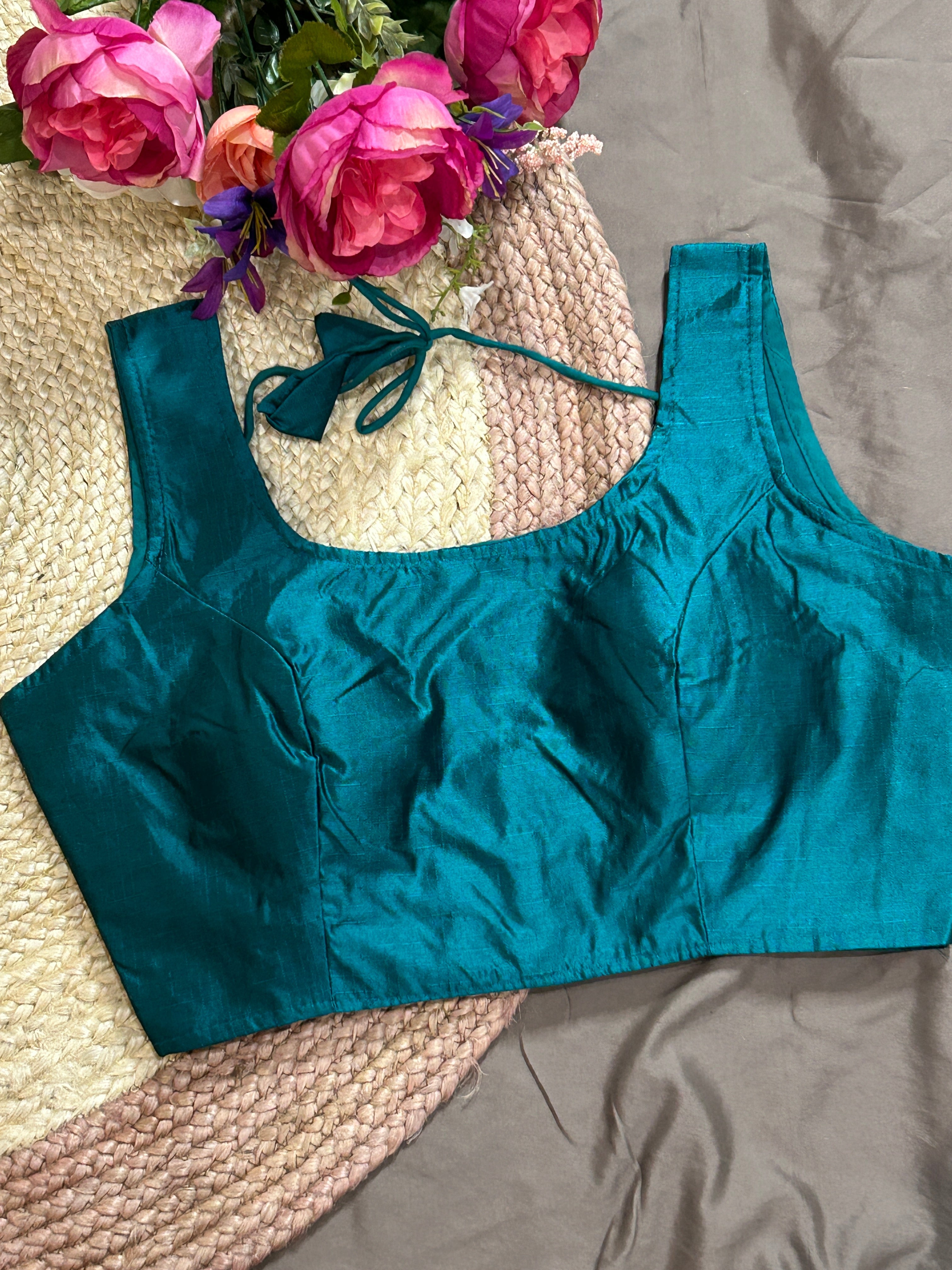 Raw silk blouse by Kurti Connection USA