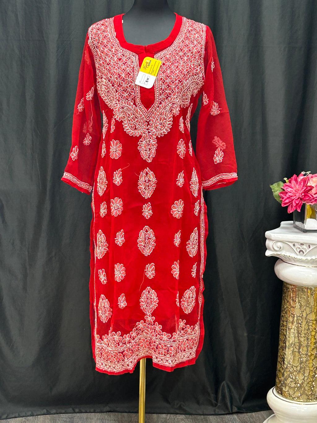 Georgette Chikankari kurti by Kurti Connection USA
