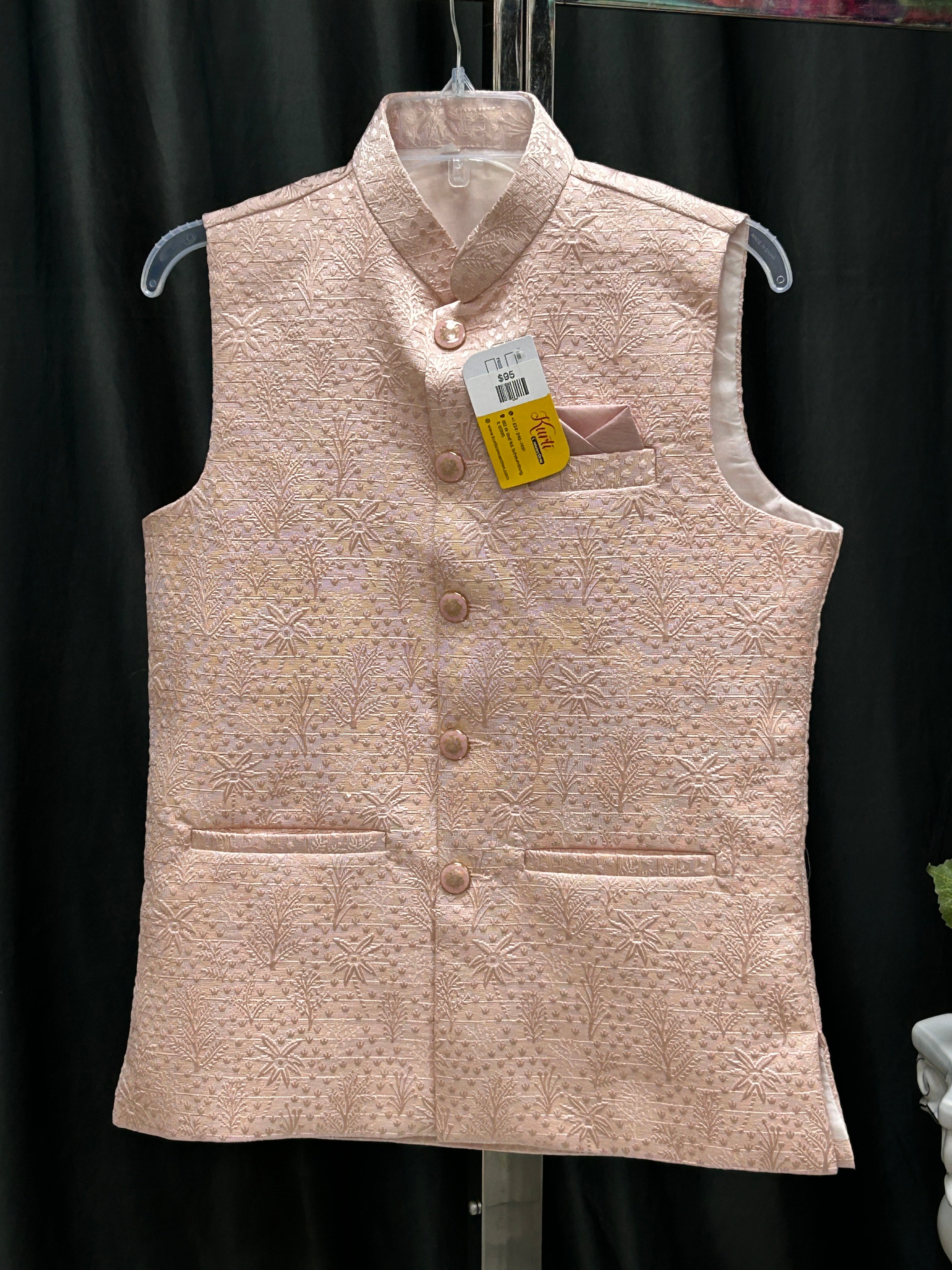 Pink half jacket for men by Kurti Connection USA