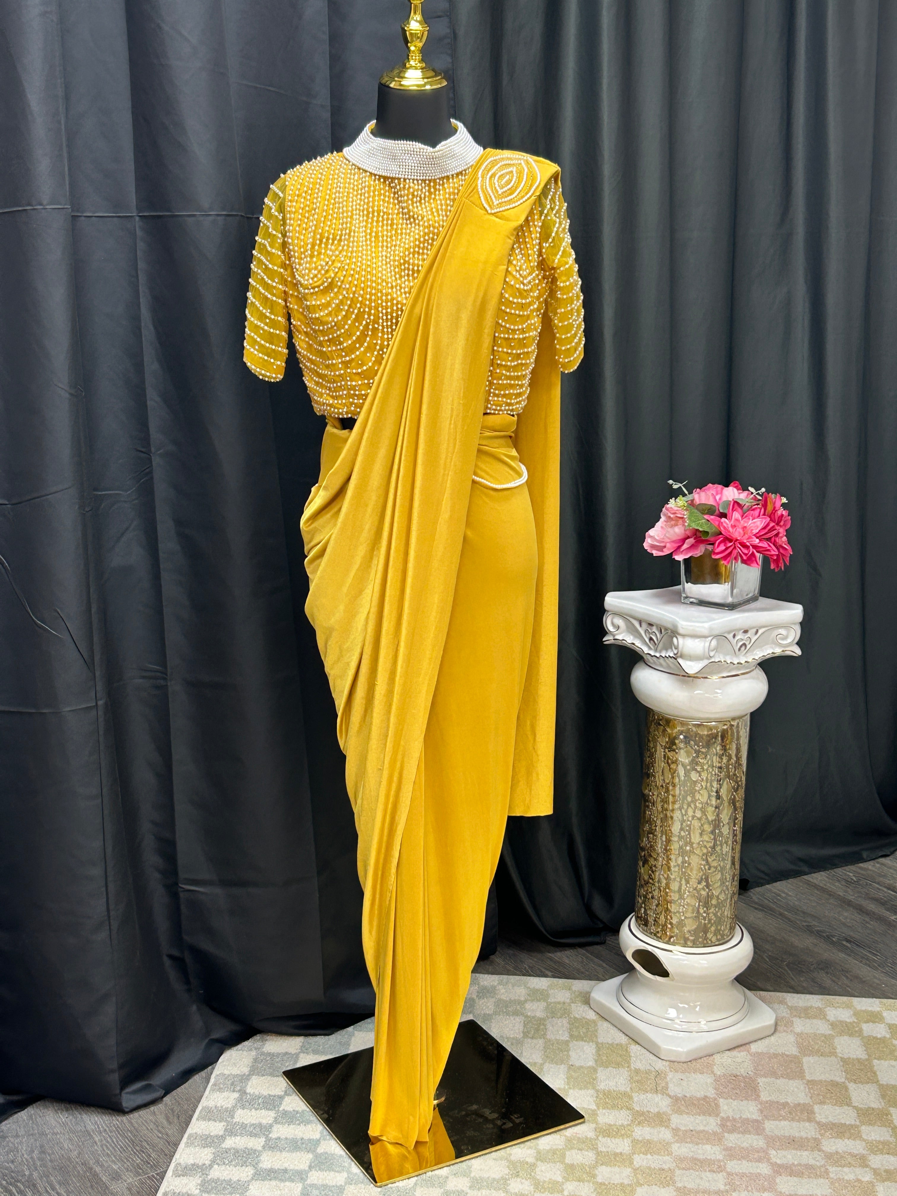Readymade saree with blouse by Kurti Connection USA