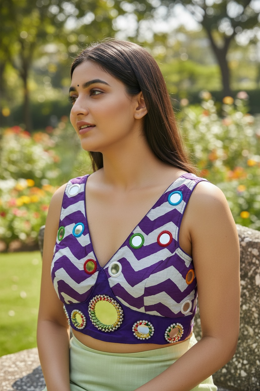 Mirror work blouse