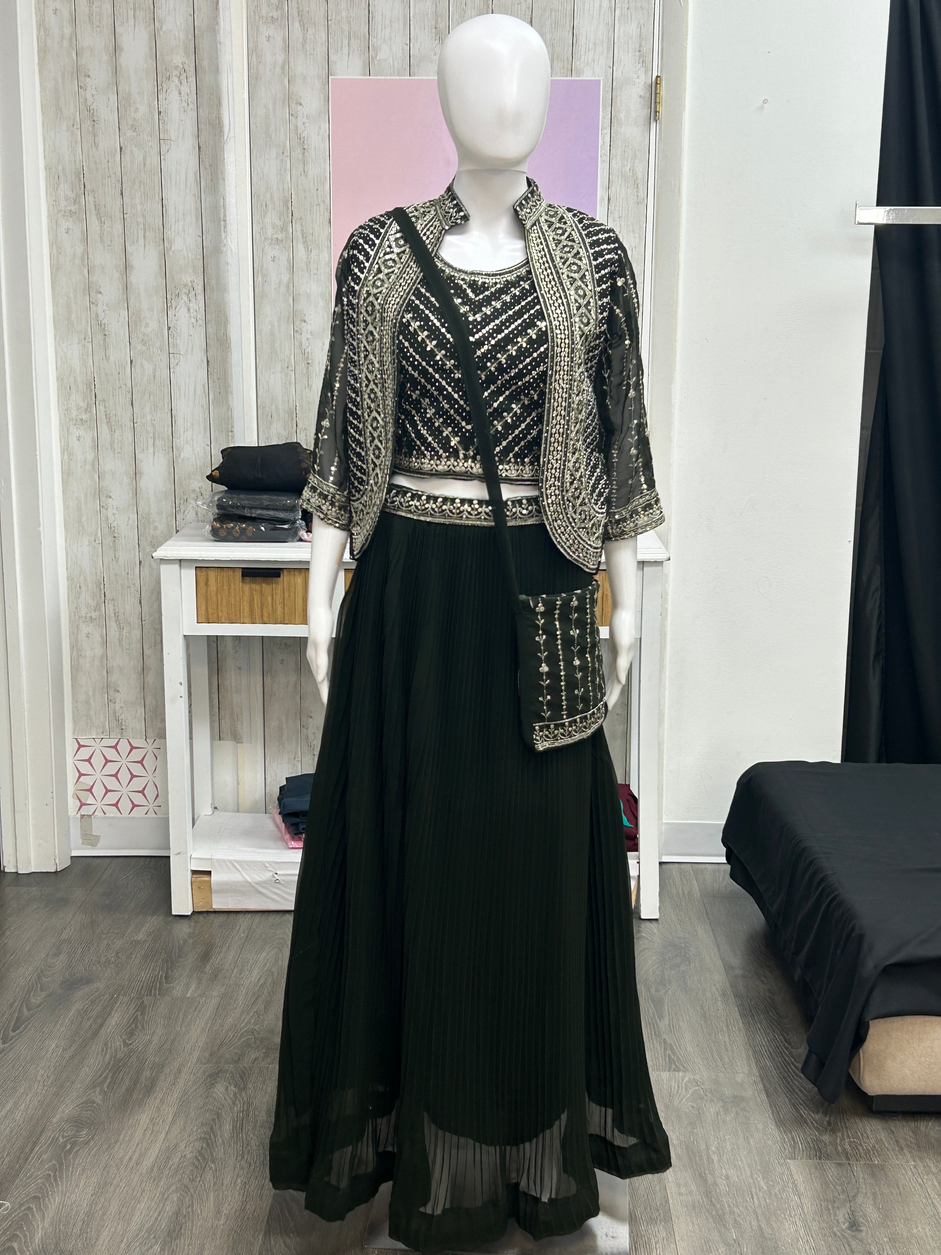 Green jacket dress