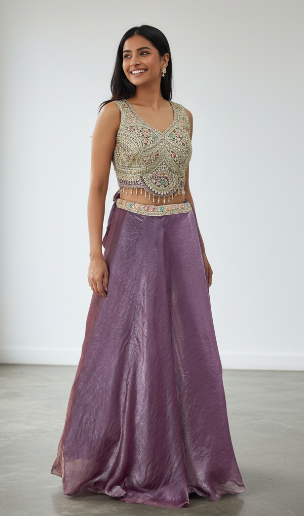 Tissue silk lehenga Choli set