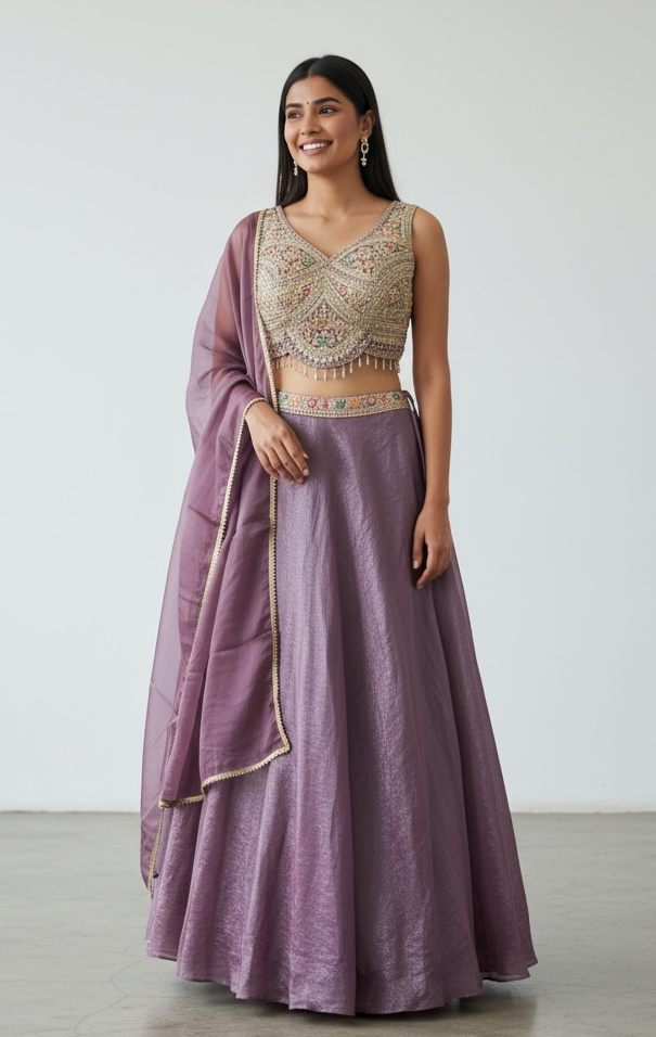 Tissue silk lehenga Choli set