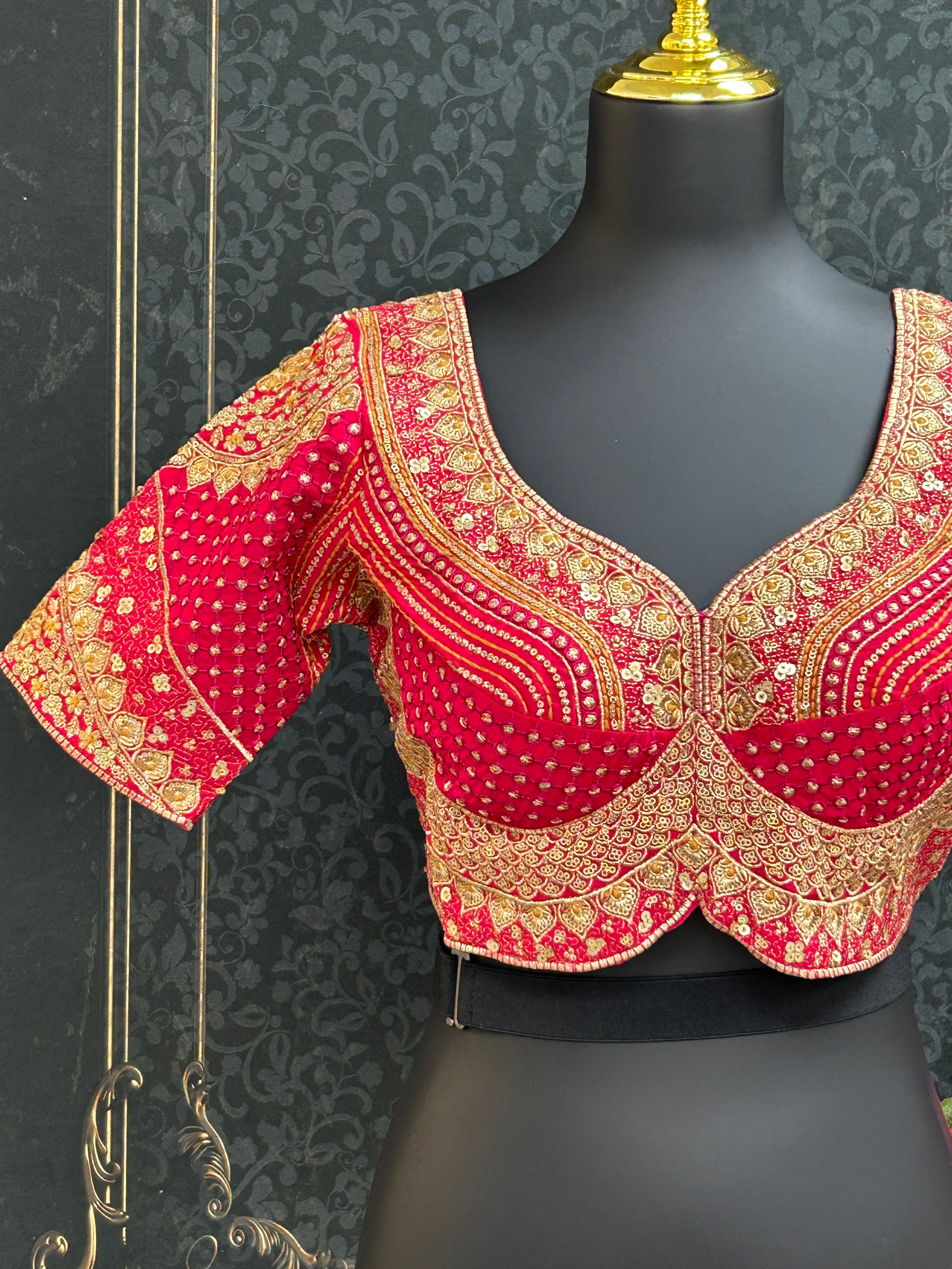 Dark pink Heavy party wear blouse
