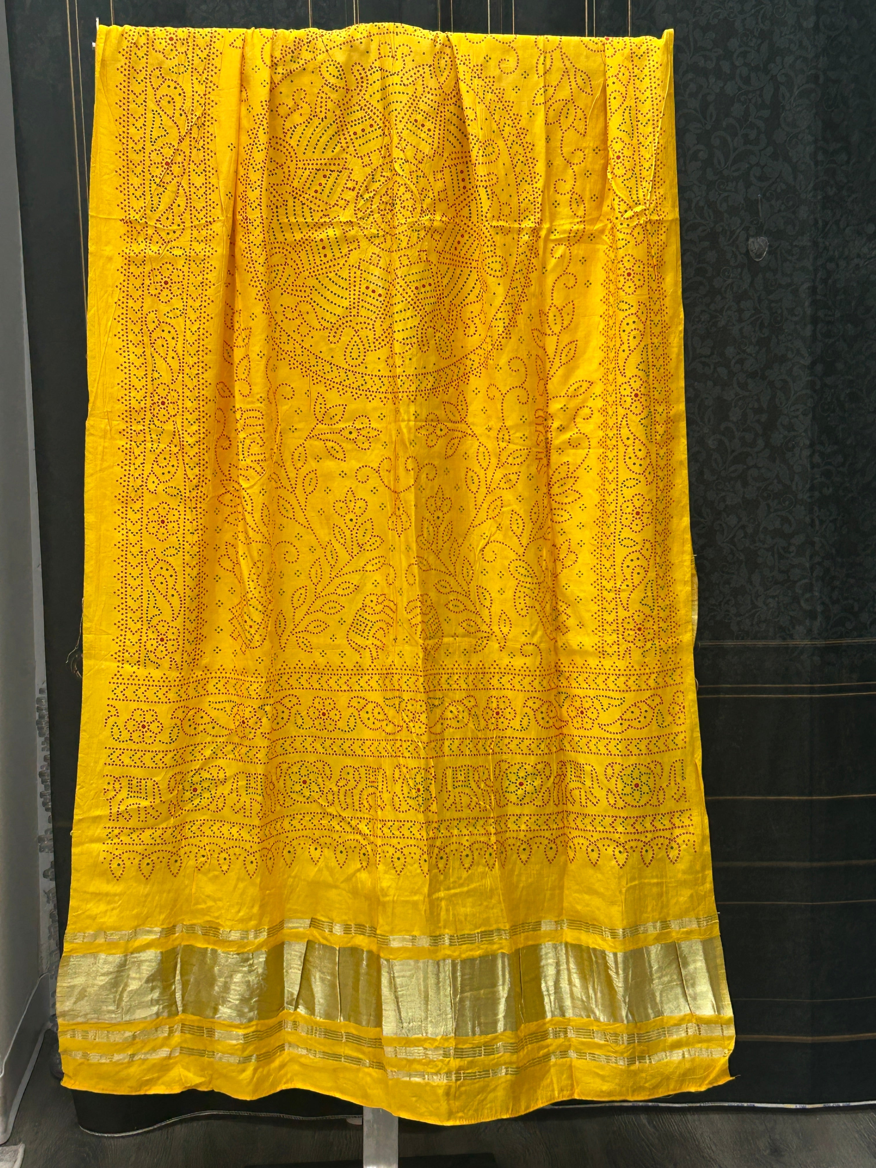 Yellow gajji silk dupatta