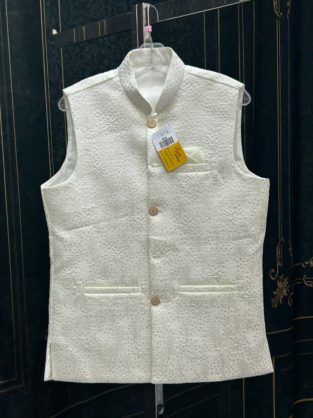 Off white jacket for men’s kurta