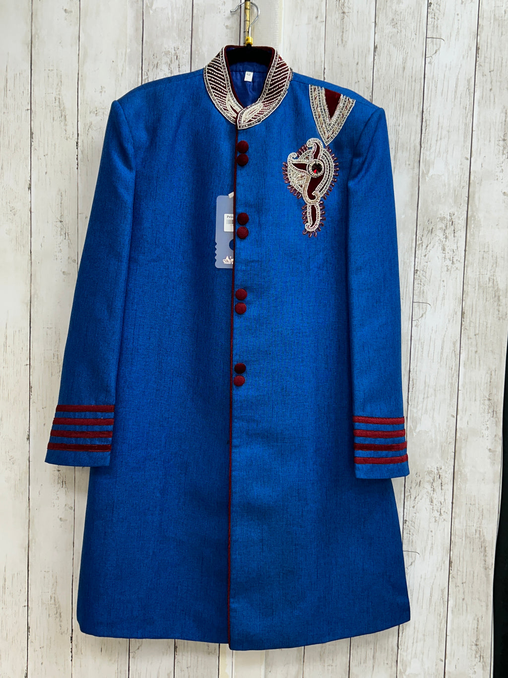 Royal blue color sherwani set