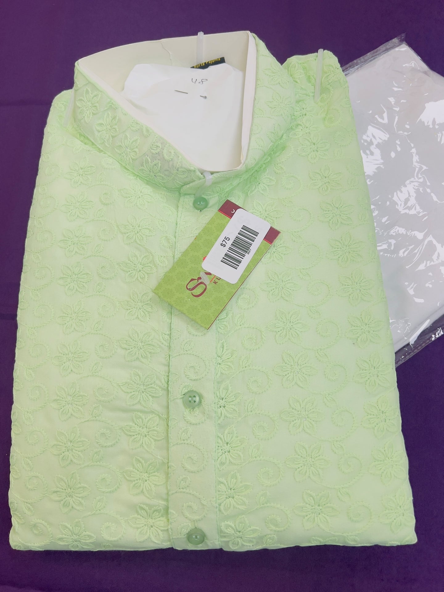 Cotton chikankari kurta pajama - Kurti Connection USA