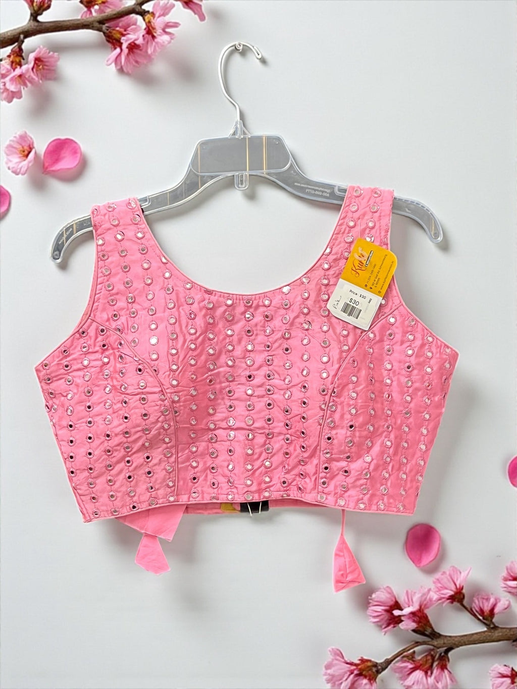 Readymade blouse with foil mirror work - Kurti Connection USA
