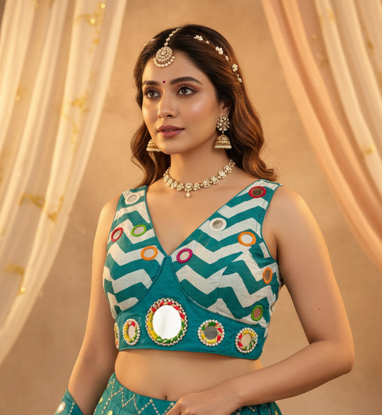 Mirror work blouse - Kurti Connection USA