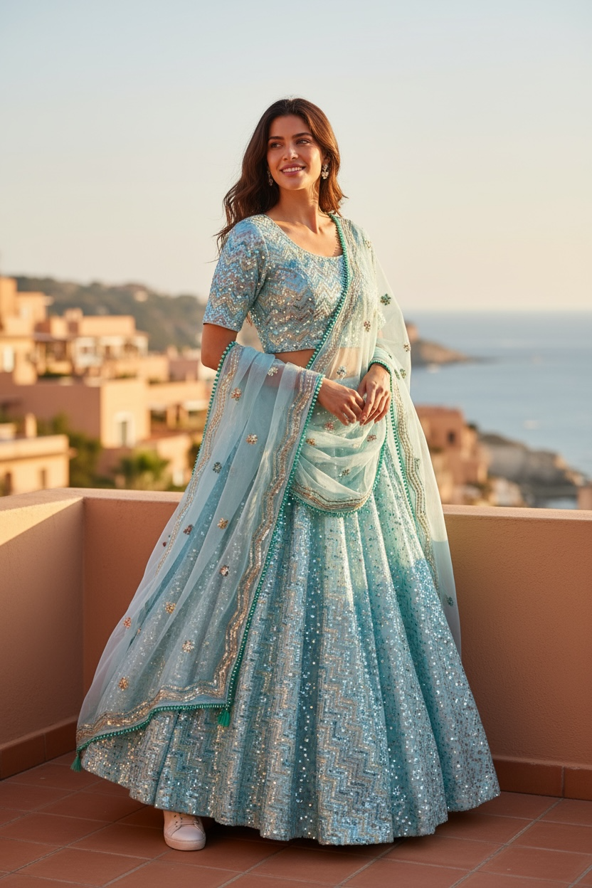 Chaniya choli set : silk lehenga choli by Kurti Connection USA