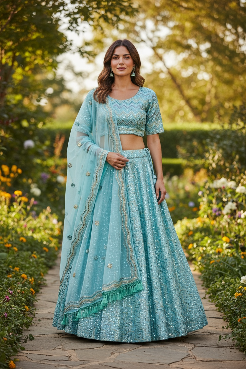 Chaniya choli set : silk lehenga choli by Kurti Connection USA