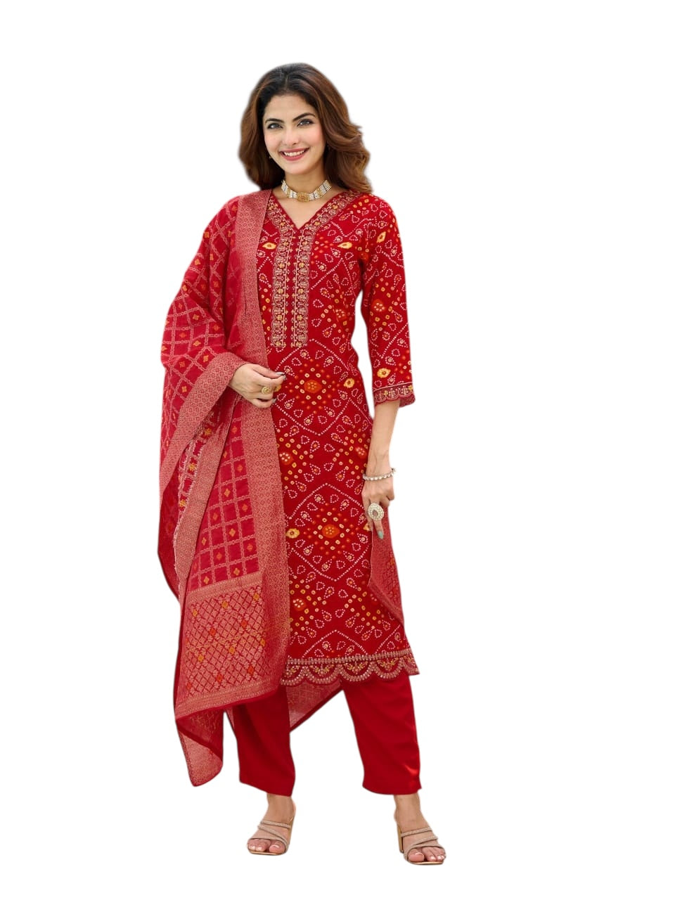 Soft cotton Bandhani salwar sets by Kurti Connection USA