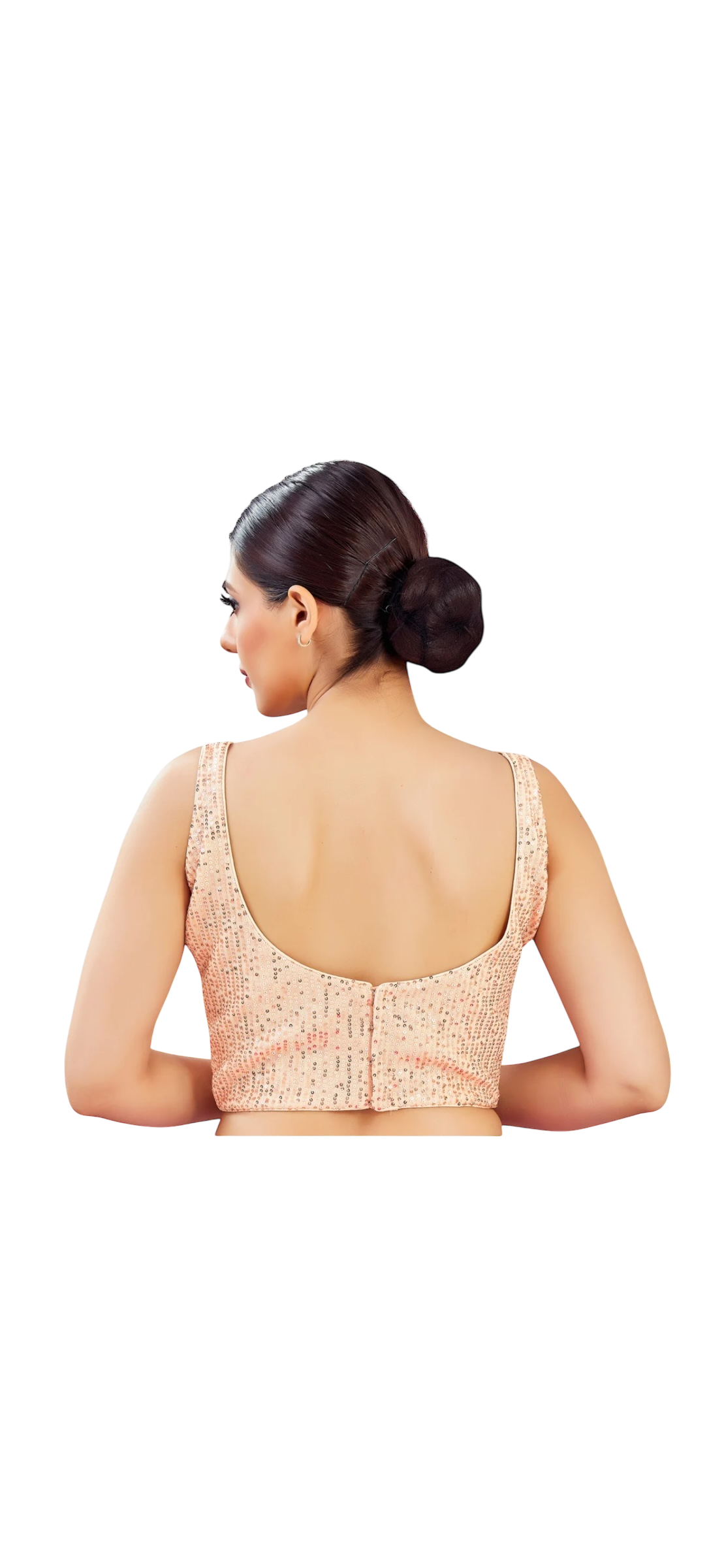 Peach sequin blouse by Kurti Connection USA