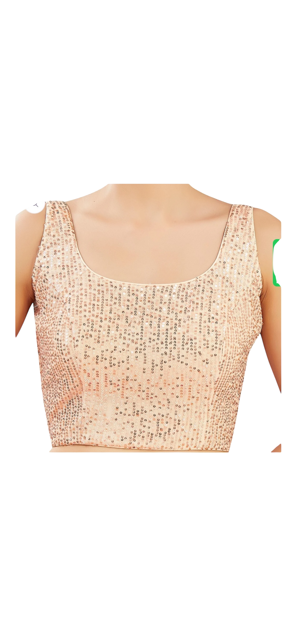 Peach sequin blouse by Kurti Connection USA