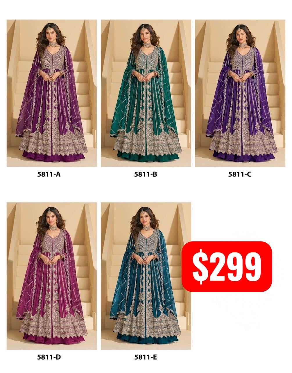 Wedding collection: Mirza: heavy party wear Anarkali dresses by Kurti Connection USA