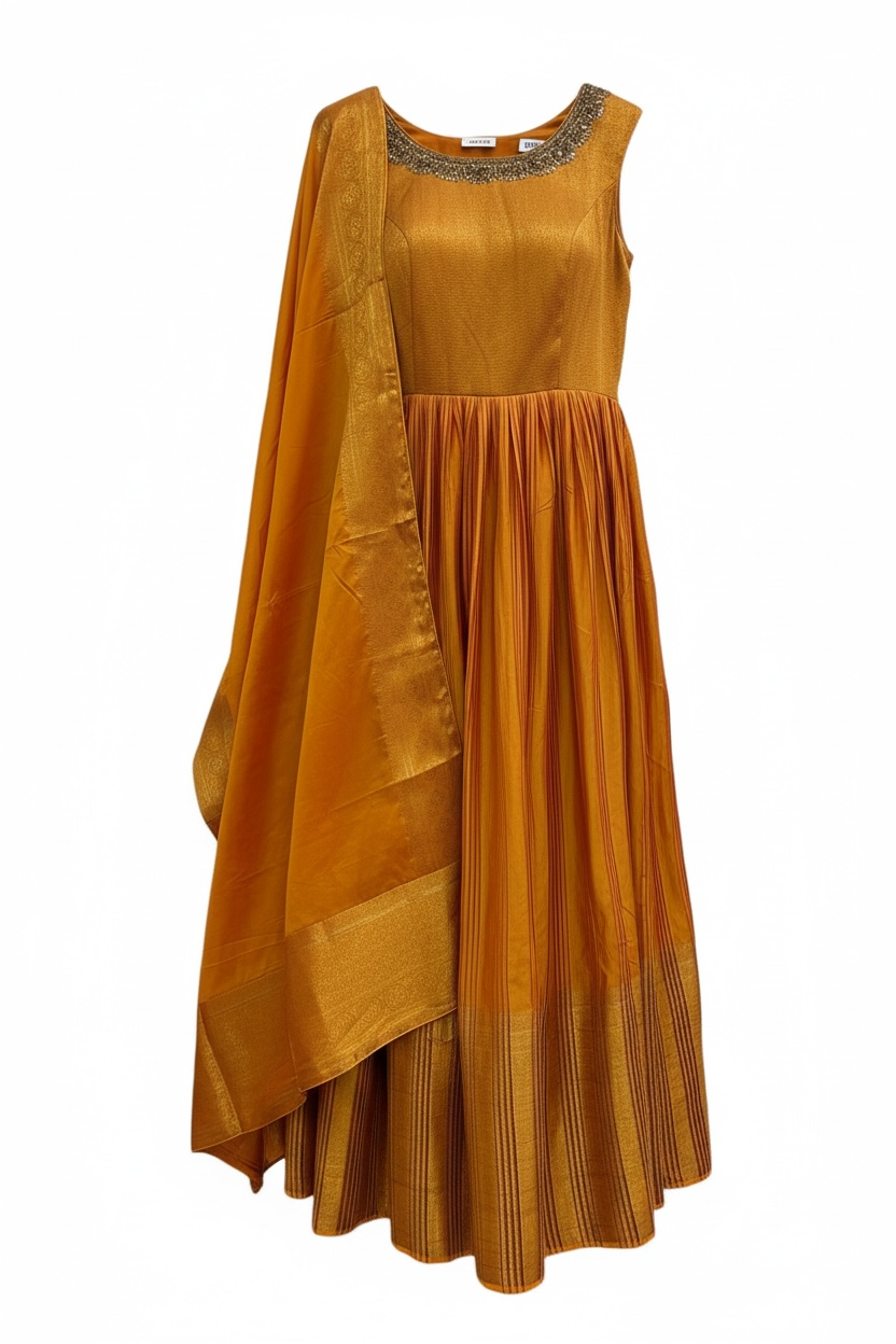Silk Anarkali suit by Kurti Connection USA
